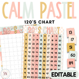 Calm Pastel Classroom Decor | 120's Chart | Editable | *NEW