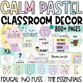 Calm Pastel Classroom Decor - 18 sets, 800+ pages, essenti