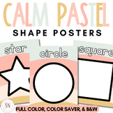 Calm Pastel Classroom Decor | 2D & 3D Shapes Posters | Edi