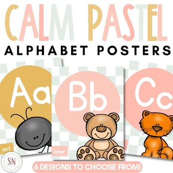 Preview of Alphabet Posters | Real Photos | ASL| Calm Pastel | Editable | *NEW