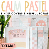 Calm Pastel Classroom Decor | Binder Covers & Helpful Form