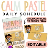 Calm Pastel Classroom Decor | Classroom Schedule | Editabl