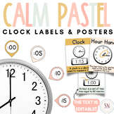 Calm Pastel Classroom Decor | Clock Labels & Posters | Edi