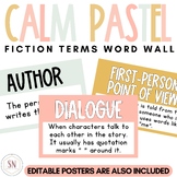 Calm Pastel Classroom Decor | Fiction - Elements of a Stor