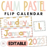 Pastel Classroom Decor | Flip Calendar | Editable | Date F