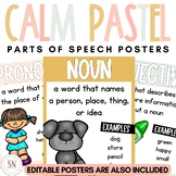 Calm Pastel Classroom Decor | Grammar - Parts of Speech Po