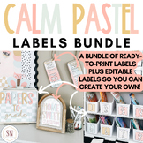Calm Pastel Classroom Decor | Labels Templates | Editable | *NEW
