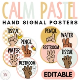 Calm Pastel Classroom Decor | Multicultural Hand Signal Po