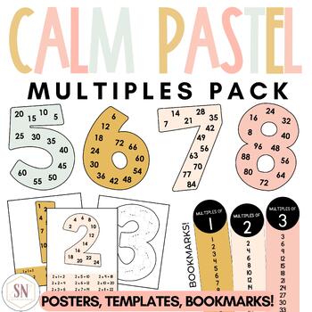Preview of Multiples Posters | Multiplication Bookmarks | Skip Counting Posters | Editable
