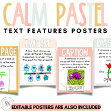 Calm Pastel Classroom Decor | Nonfiction Text Features | E