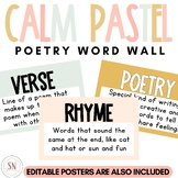 Calm Pastel Classroom Decor | Poetry Word Wall | Editable | *NEW