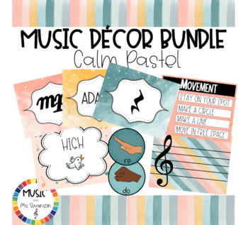 Preview of Calm Pastel Music Decor Bundle!