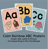 Calm Rainbow ABC Posters - ASL Drawn Pictures