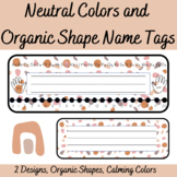 Calming Boho Colors Simple Name Tags, Organic Shapes, Name