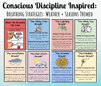 Preview of Calming Breathing Strategies *Conscious Discipline Inspired* SEASONS/WEATHER