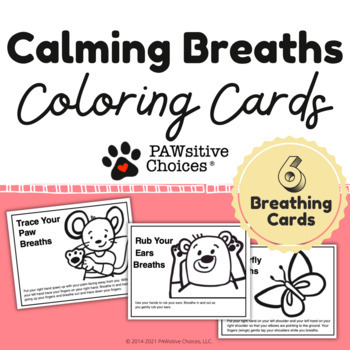 Preview of Calming Breaths Coloring Cards