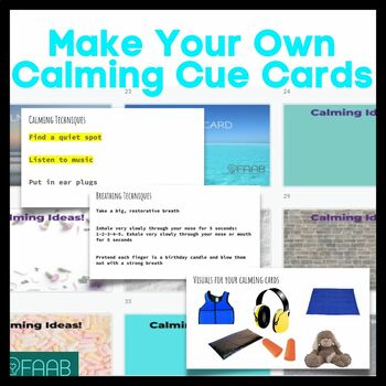 Preview of Calming Cards Activity-Make Your Own Custom Cue Cards-SEL