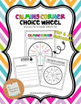Preview of Calming Corner Choice Wheel *FREEBIE
