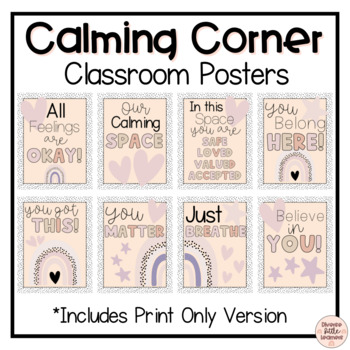 Preview of Calming Corner Classroom Posters | Motivational | Bulletin Board Decor