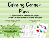 Calming Corner Pass for Breaks & Self-Regulation