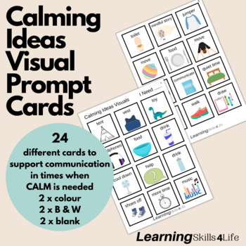 Preview of Calming Ideas Visual Aids/Prompts - Cards For Students with ADHD, ASD, & Anxiety