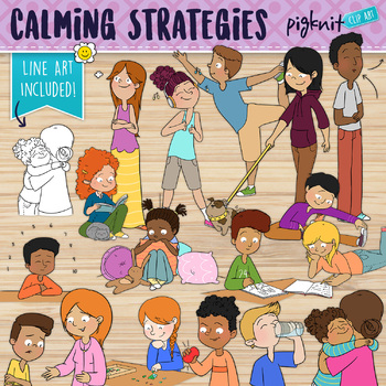 Preview of Calming Strategies Clipart for Coping