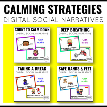 Preview of Calming Strategies No Prep Digital Social Narratives Stories