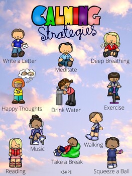 Preview of Calming Strategies Poster (18 x 24 Inch), Mental Health Literacy, SEL