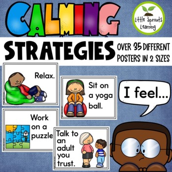 Calming Strategies Posters set plus mini cards by Little Sprouts Learning