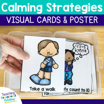Preview of Calming Strategies Visual Cards and Poster for Calm Down Corner