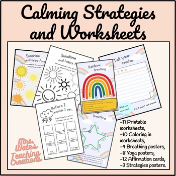 Preview of Calming Strategies & Worksheets - Behavior and Classroom Management Activities