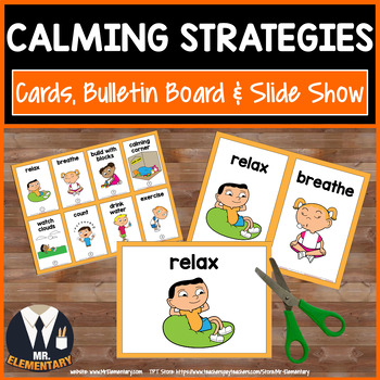 Preview of Calming Strategy Bulletin Board, Slide Show and Trading Cards