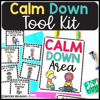Preview of Calm Down Corner/ Area- Calming Strategies, Poster and Calm Down Tools