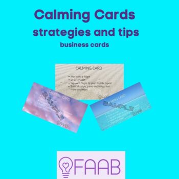 Preview of Calming cards- kids/teens that have anxiety, worries, stress, over stimulation