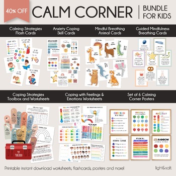 Preview of Calming corner kit bundle, 40% OFF, social emotional learning, Calm corner decor