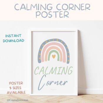 Preview of Calming corner poster, calm down poster, social emotional learning