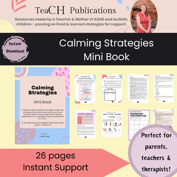 Preview of Calming Strategies Emotional Regulation Mini Book - ADHD, Autism, Anxiety tool