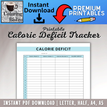 Calorie Tracker PDF, Free Printable