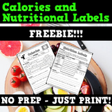 Calories and Nutritional Labels Worksheets