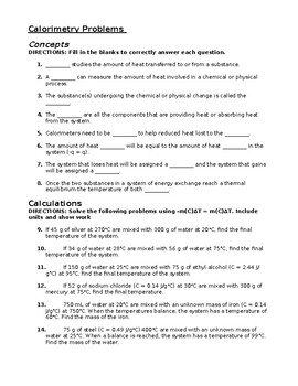 Preview of Calorimetry Guided Practice