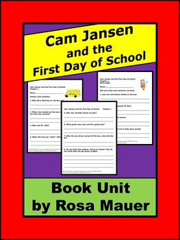 Preview of Cam Jansen and the First Day of School Chapter Questions