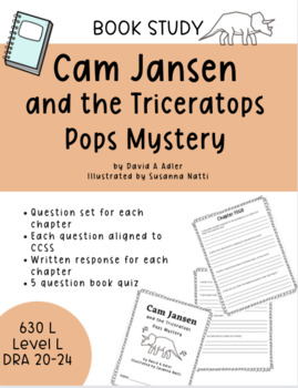Preview of Cam Jansen and the Triceratops Pops Mystery, Comprehension Book Study