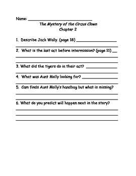 Cam Jansen The Mystery Of The Circus Clown Reading Comprehension Questions