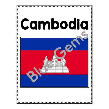 Cambodia Posters |Trace & Colour Sheets | Cambodia Flag Coloring Sheets