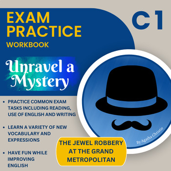 Preview of Cambridge CAE C1 Murder Mystery Workbook: ESL Exam Prep & Grammar Practice