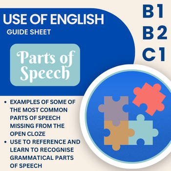 Preview of Cambridge Exam Use of English: Parts of Speech Guide for B1, B2, and C1 Part 2