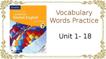 Preview of Cambridge Global English Secondary ESL Vocabulary Practice Stage 7