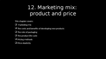 Preview of Cambridge IGCSE Business - Unit 12 - Marketing Mix: Product & Price Lesson