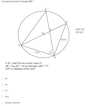Preview of Cambridge IGCSE Practice Quiz - Algebra, Geometry, Functions - Google Forms