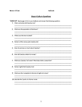 cambridge latin course worksheets